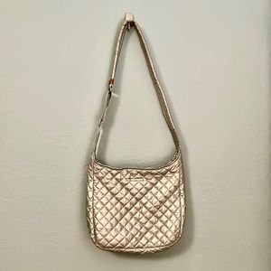MZ Wallace crossbody bag • silver quilted